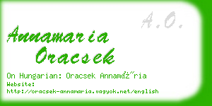 annamaria oracsek business card